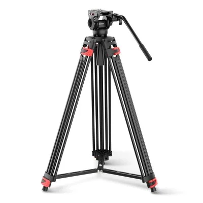 neewer video tripod with adjustable fluid head _ black